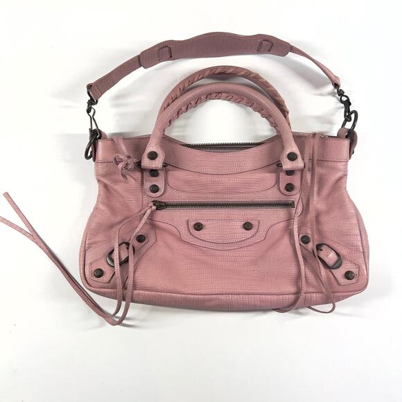 Balenciaga 10th Anniversary Pink Lizard Embossed First Bag - Picture 2 of 11